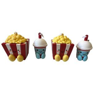 2 X 2-pk Hallmark Ornaments Popcorn & Slushie Plastic Tree Ornaments (NWT)